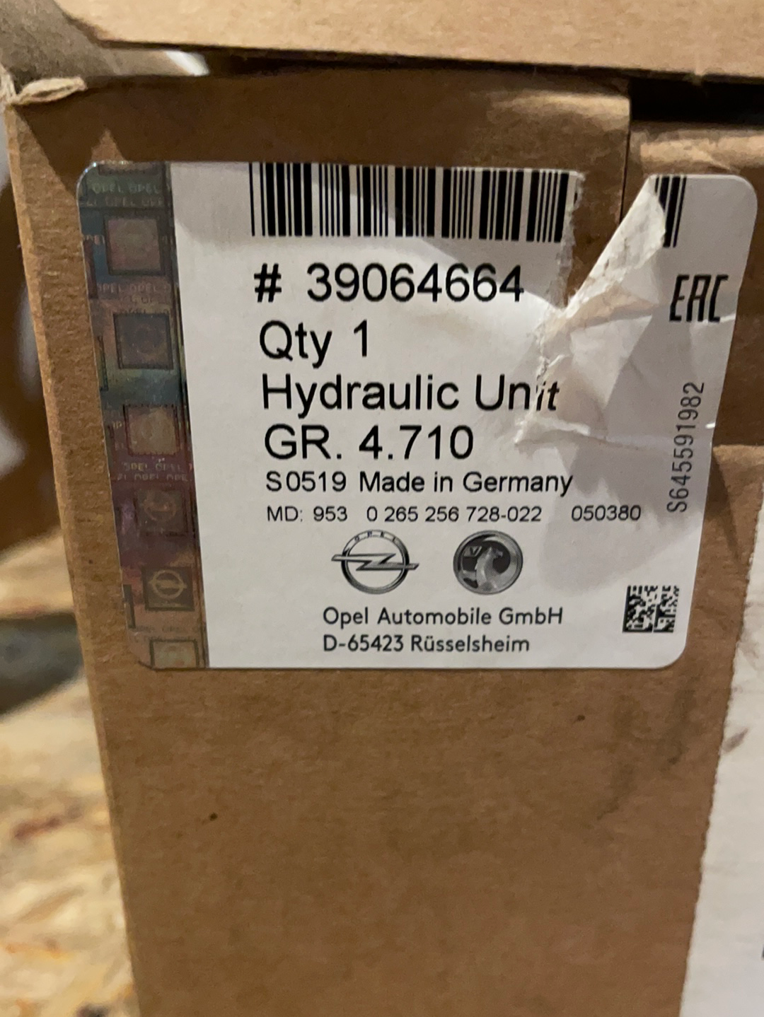 Original GM Opel Astra K ABS-Pumpe Neu