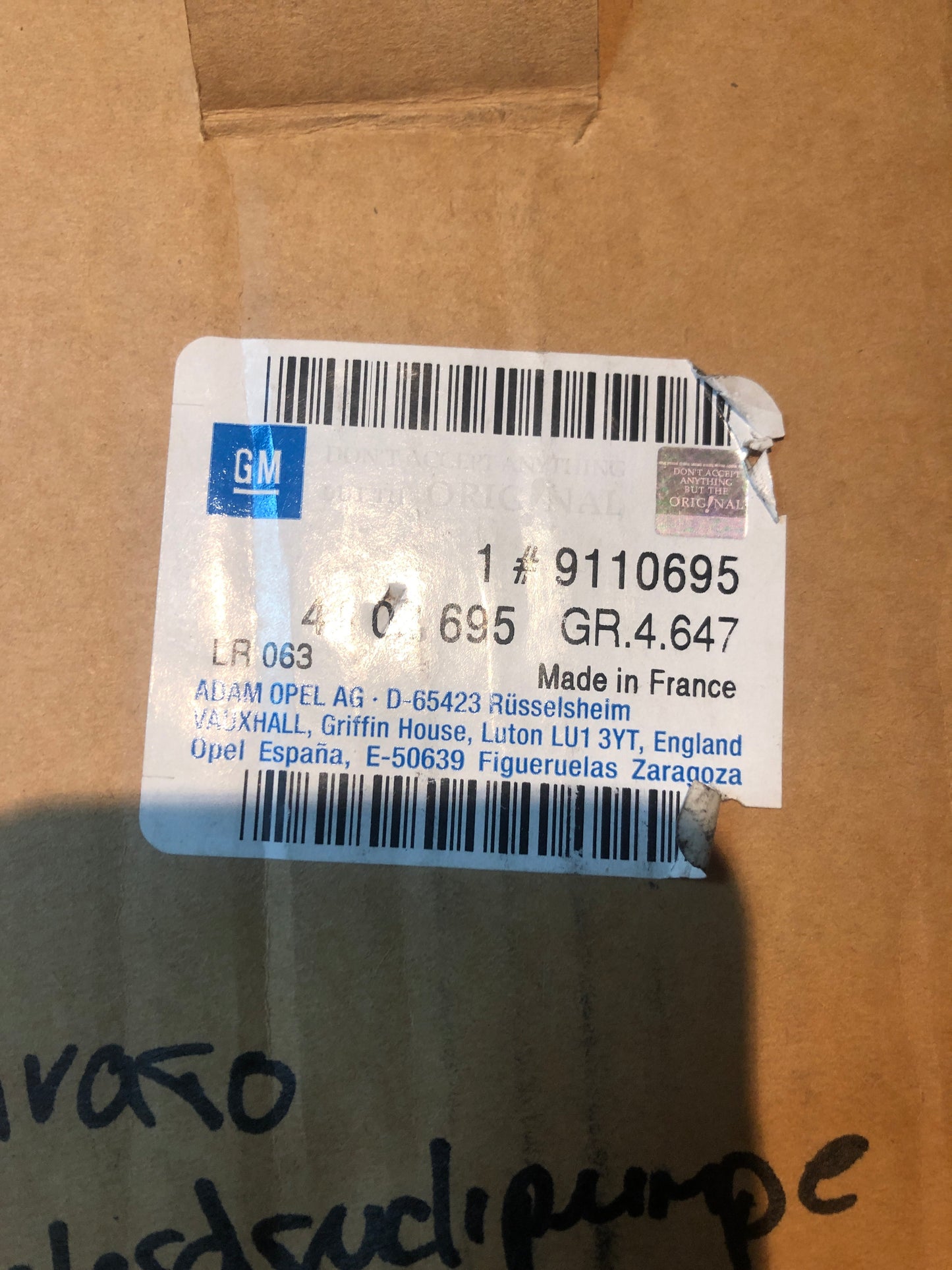 Original GM Opel Vivaro Unterdruckpumpe Neu