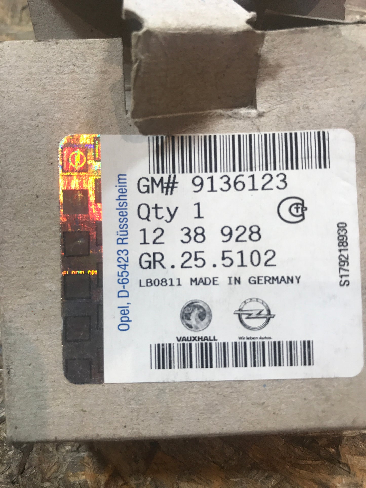 Original Ooel Vectra B Airbag Sensor Seitenairbag Rechts NEU