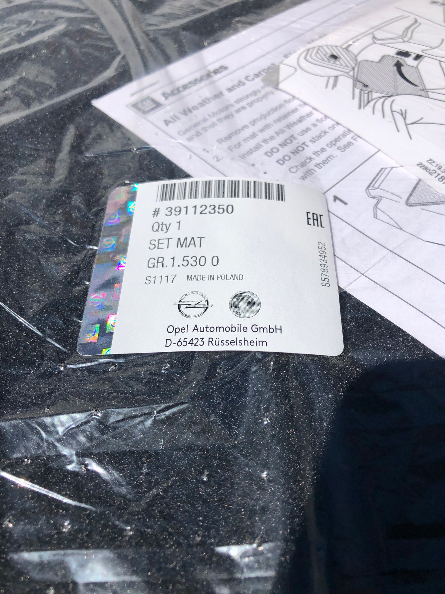 Original Opel Insignia B Fußmatten Set Neu