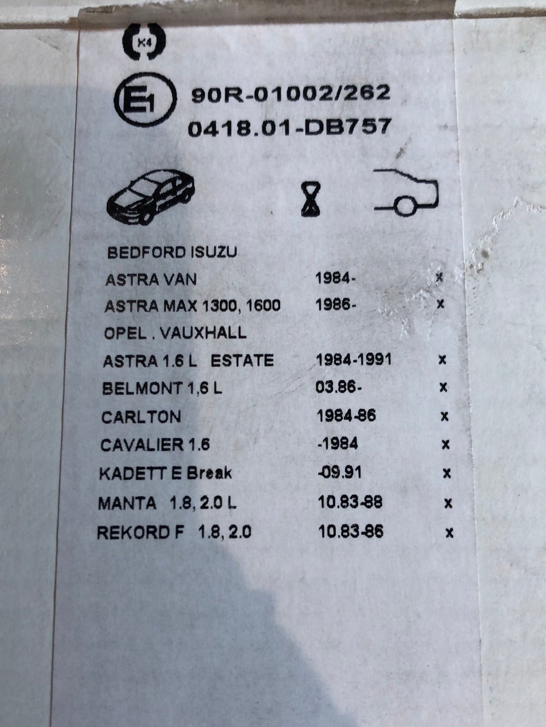 Original GM Opel Astra Van Manta Rekord F Kadett E Cavalier Bremsbacken Neu