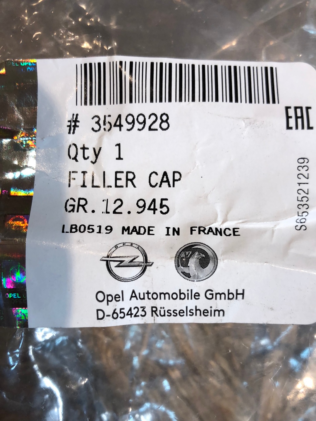 Original GM Opel Grandland X Tankverschluss Neu