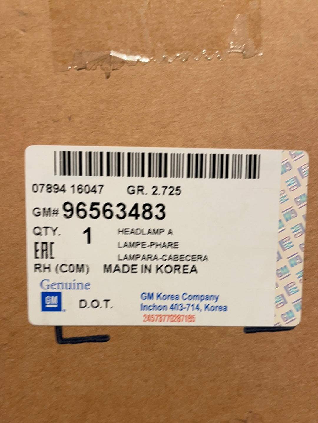 Original GM Daewoo Matiz Chevrolet Matiz Scheinwerfer rechts Neu