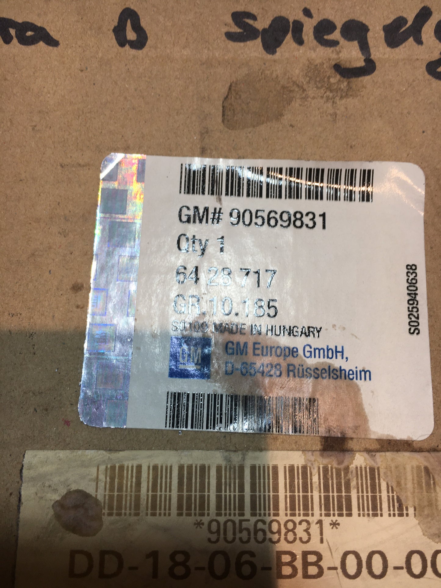 Original Vectra B Spiegelglas Links NEU