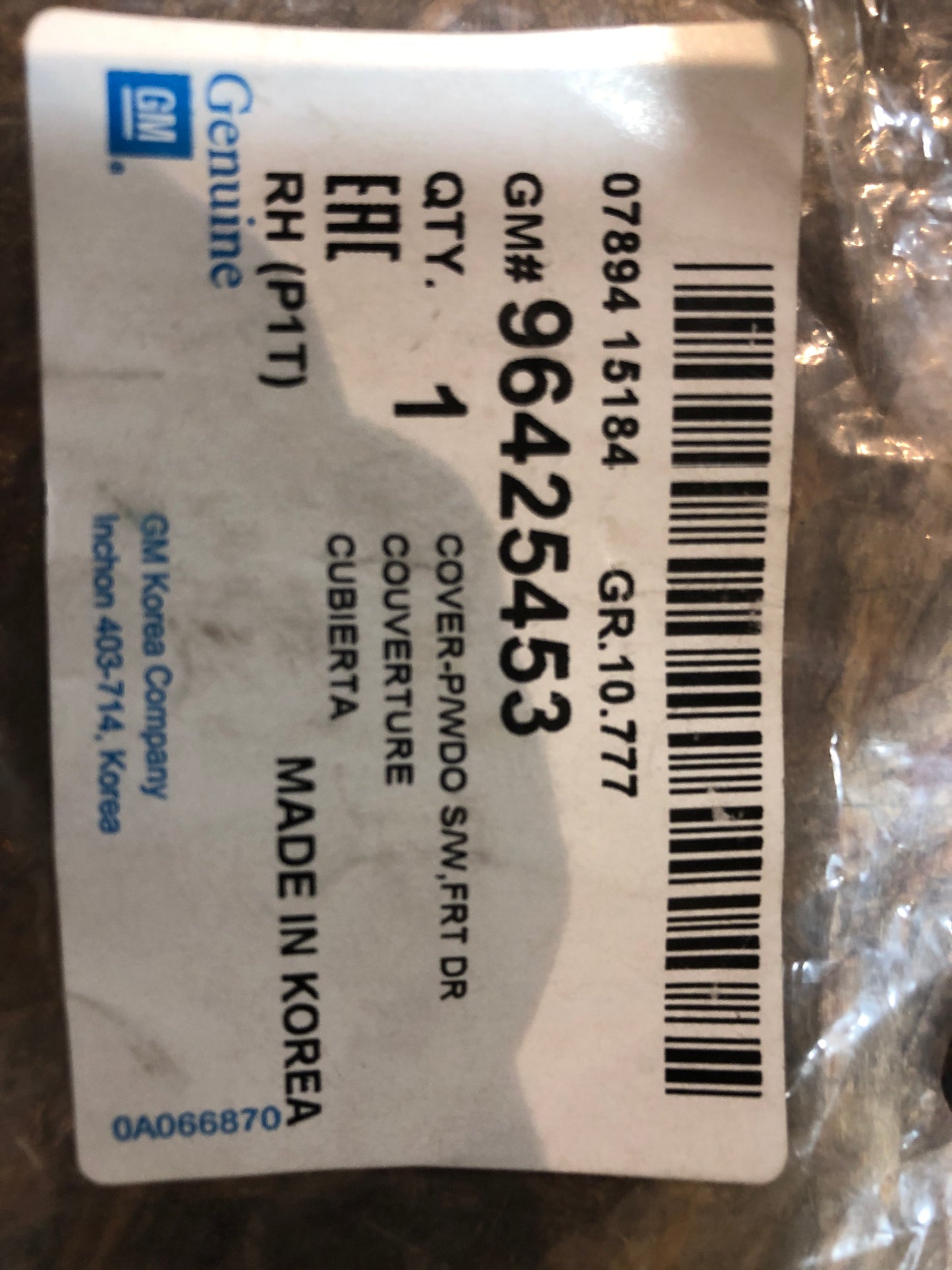 Original GM Chevrolet Aveo Fensterheberknopf Vorne Rechts Neu