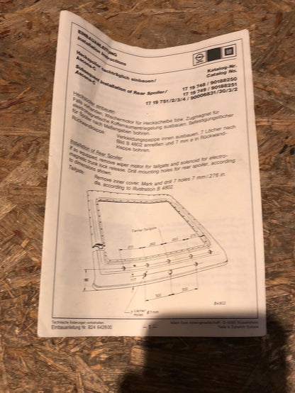 Original GM Opel Ascona C Einbausatz Heckspoiler Heckklappe schwarz Neu