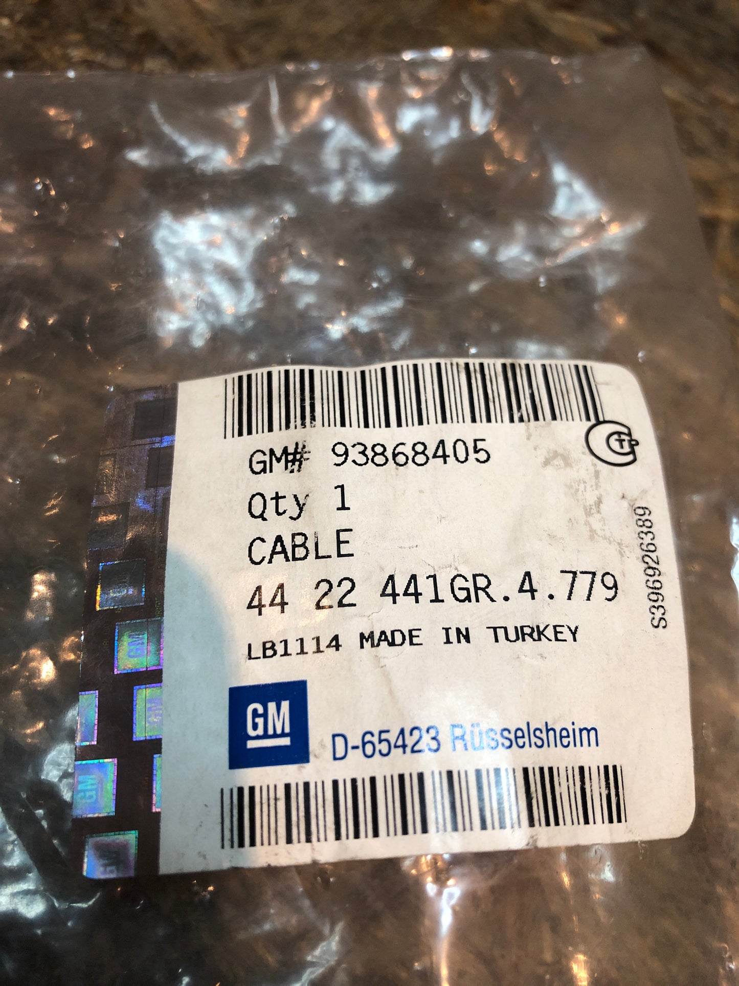 Original GM Opel Opel Vivaro B Handbremsseil Neu