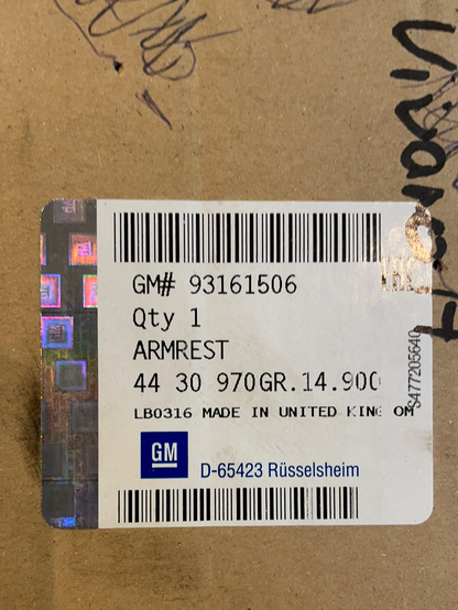 Original GM Opel Vivaro A Armlehne Beifahrersitz Neu