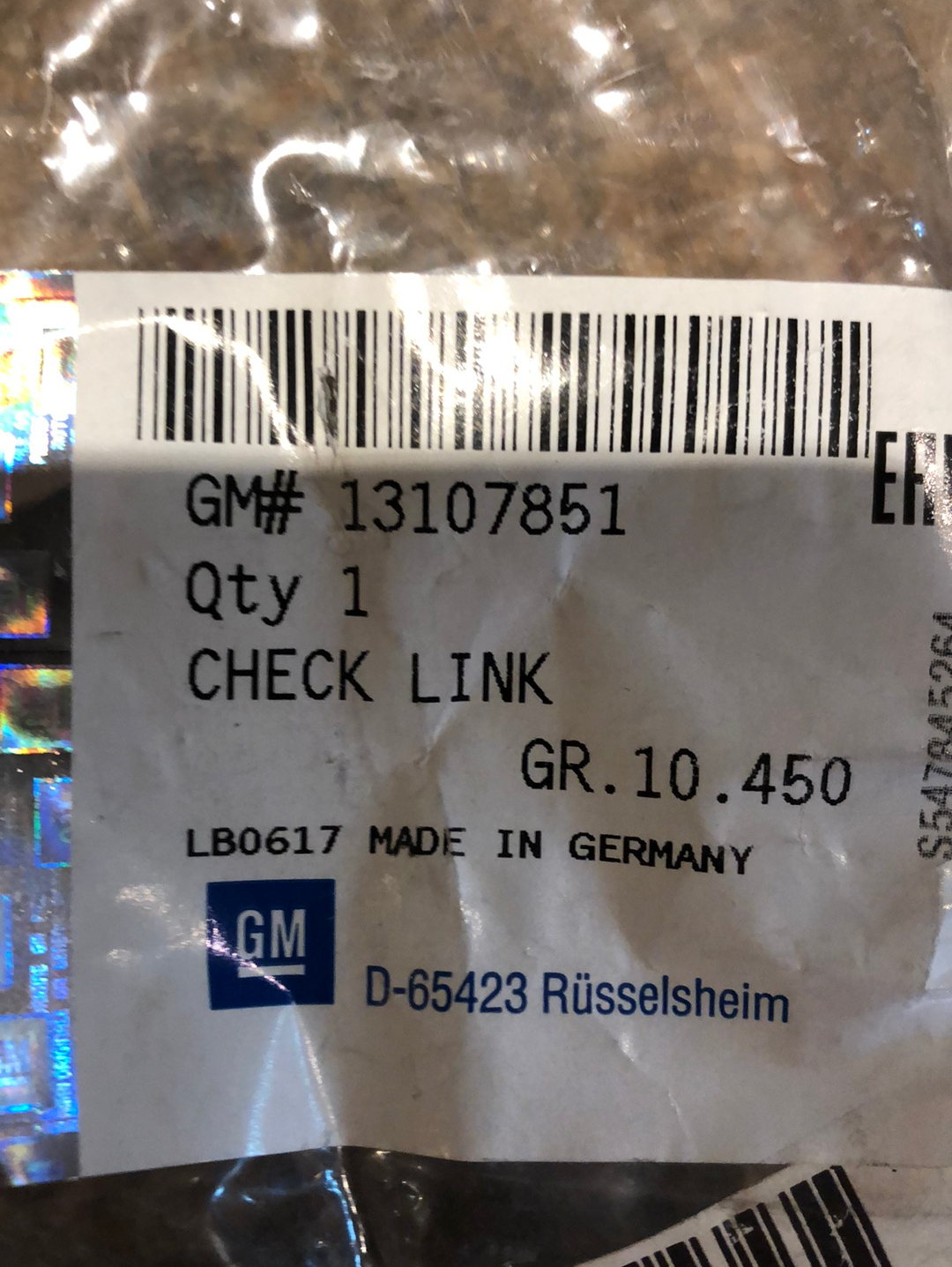 Original GM Opel Astra H Türbremse Hinten Neu