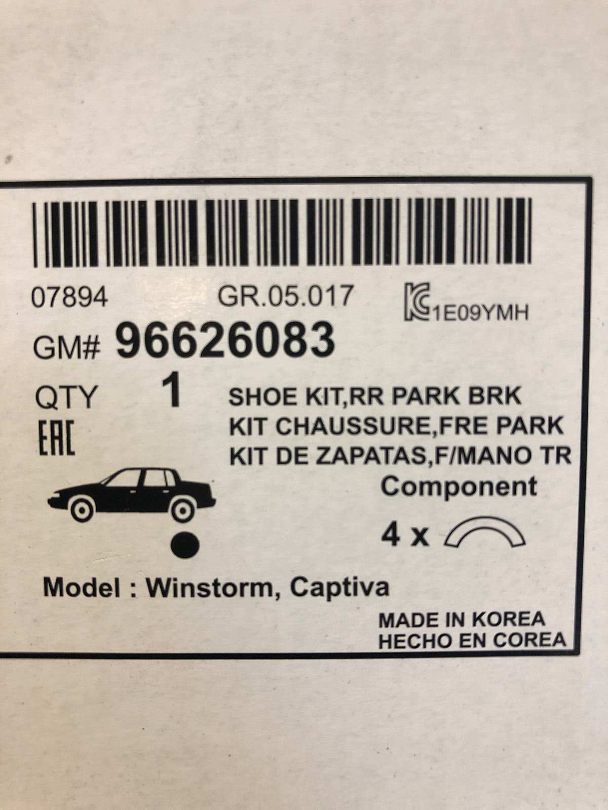 Original GM Chevrolet Winstorm Captiva Bremsbacken hinten Neu