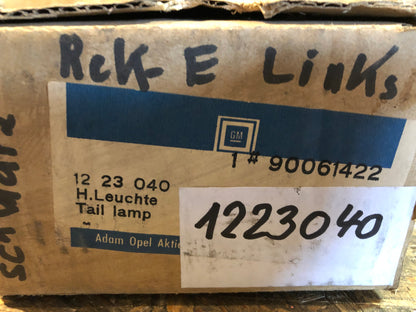 Original GM Opel Rekord E Rückleuchte Rechts Schwarz Neu