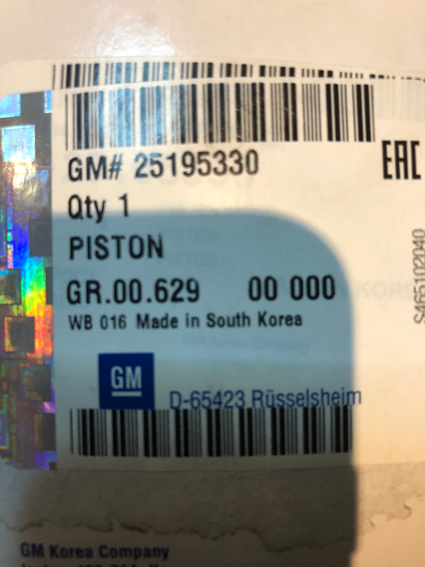 Original GM Chevrolet Captiva Kolben Neu