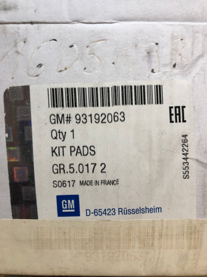 Original GM Opel Vivaro A Bremsbeläge vorne Neu