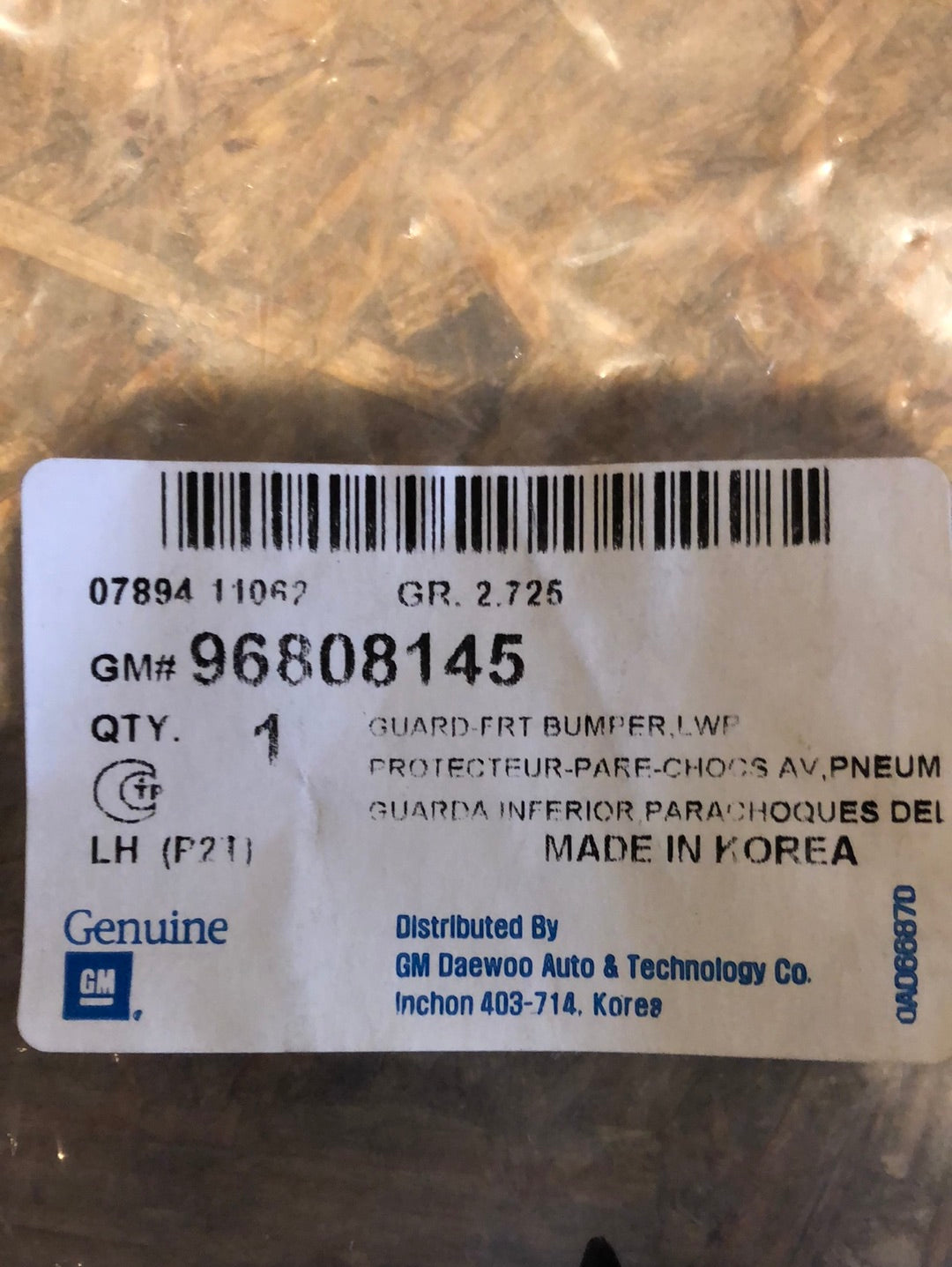 Original GM Chevrolet Aveo 1.4 Lüftungsgitter Nebelscheinwerfer links Neu