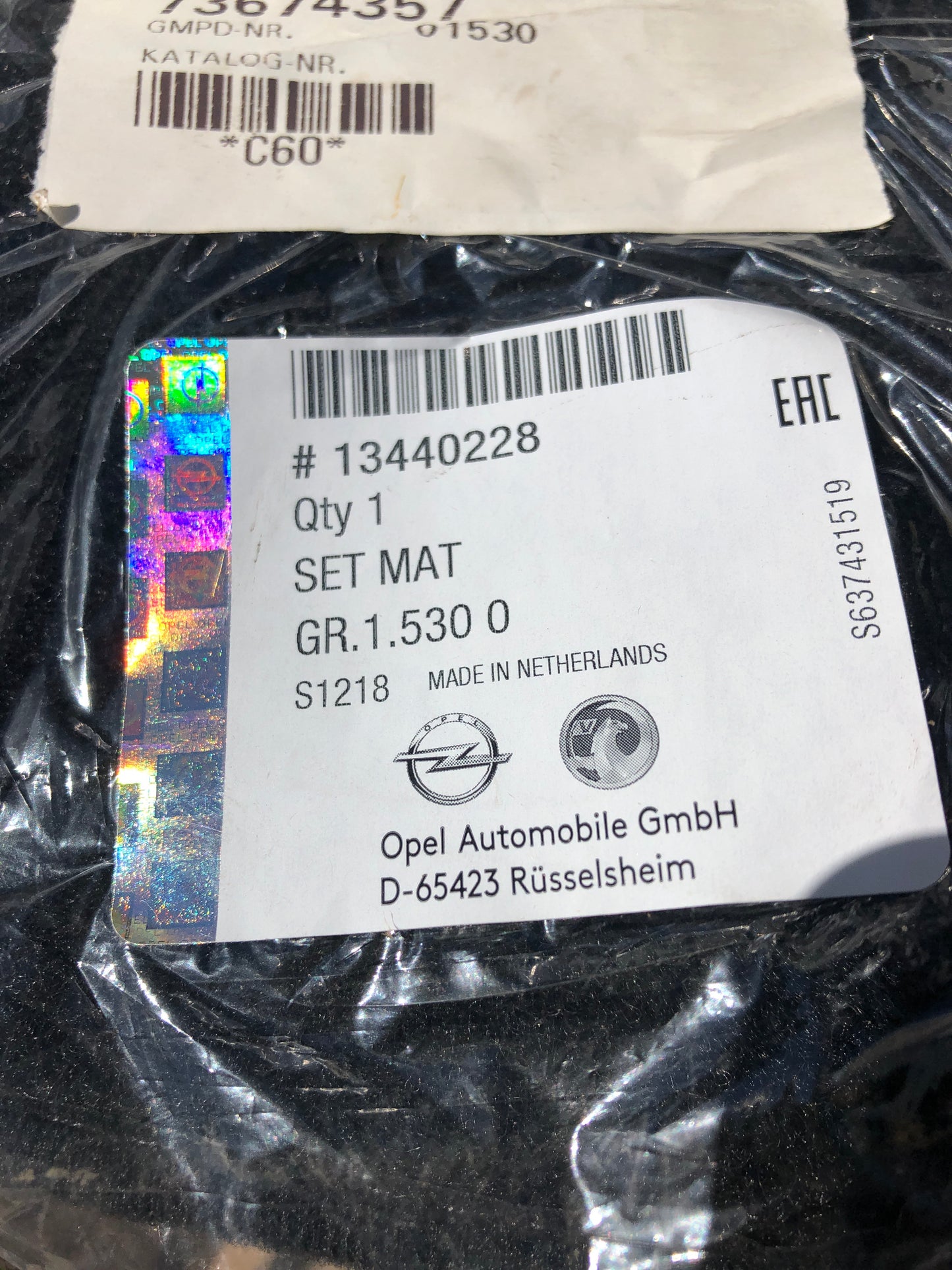 Original Opel Corsa E 3 Türer Fußmatten Set Neu
