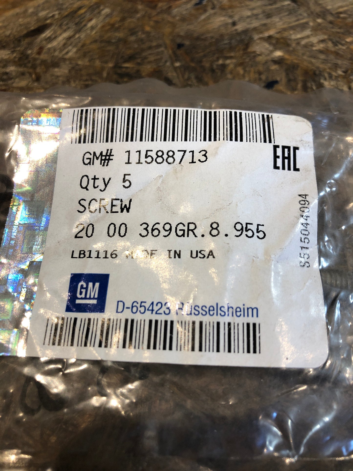 Original Opel Sechskantschraube Neu