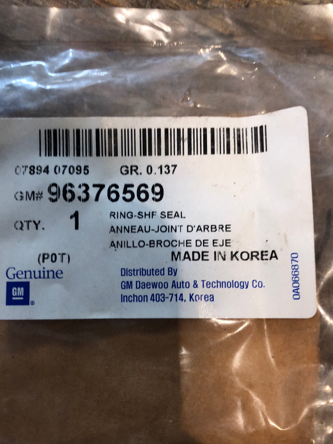 Original GM Daewoo Lanos Wellendichtring Simmering Neu