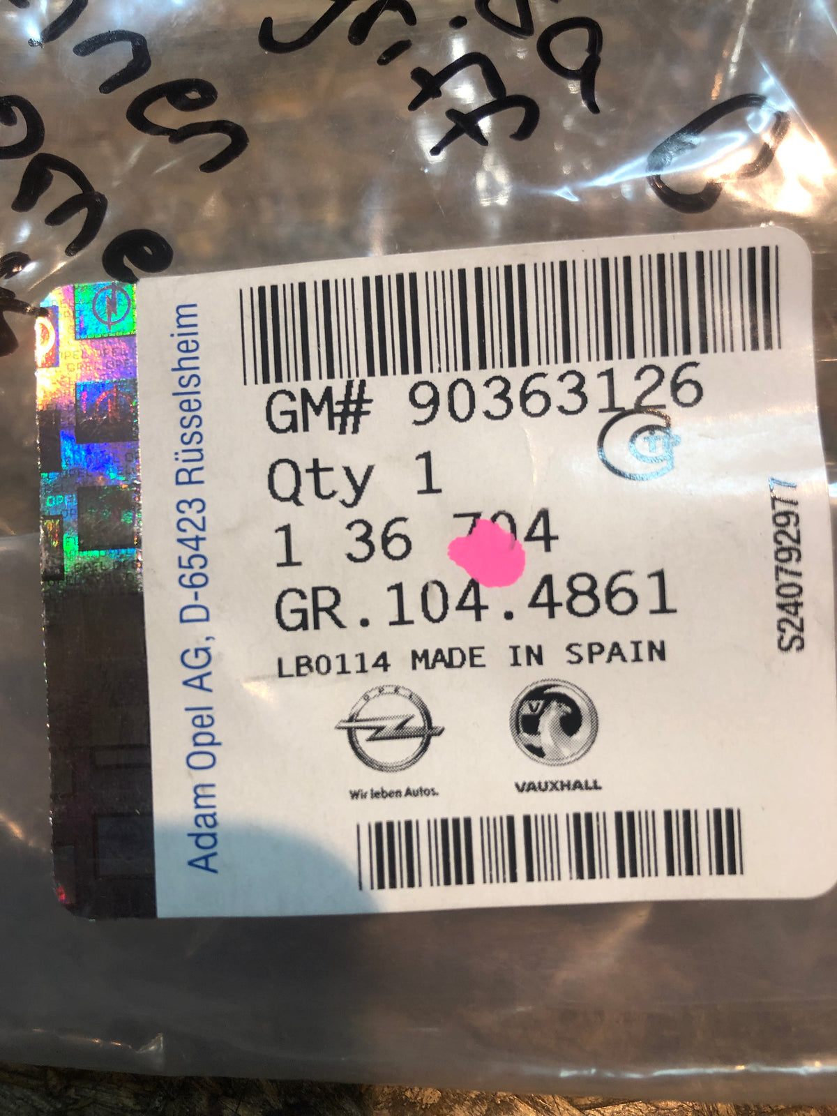 Original GM Opel Corsa B Türgriff innen vorne rechts Neu