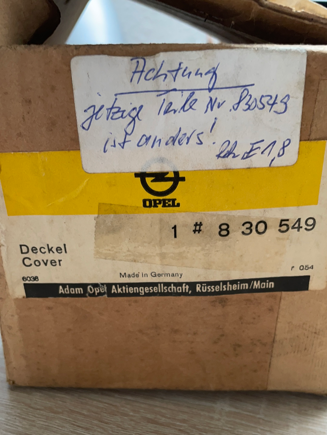 Original GM Opel GT Manta A Rekord C Solex Vergaserdeckel Neu