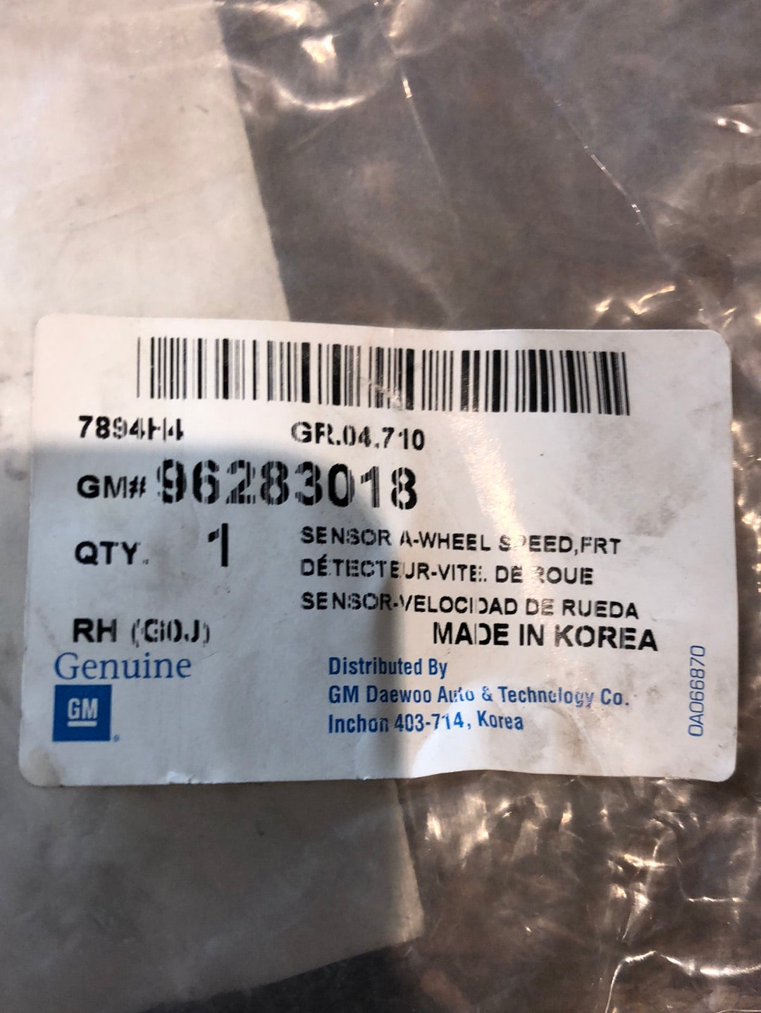 Original GM Daewoo Nubira Sensor Raddrehzahl Neu
