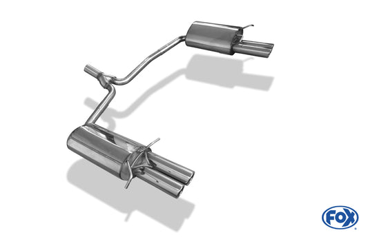 FOX Mercedes C-Klasse 4 Zylinder - W204/S204 AMG-Paket Endschalldämpfer rechts/links mit Y-Verbindungsstück - 2x70 Typ 16 rechts/links