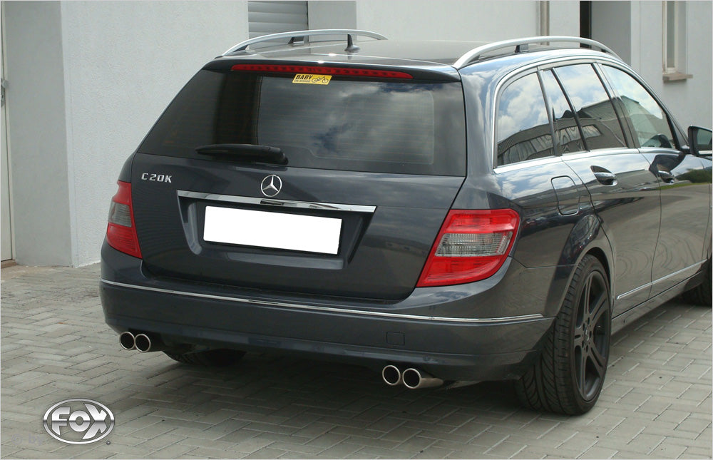 FOX Mercedes C-Klasse 4 Zylinder - W204/S204 Endschalldämpfer rechts/links mit Y-Verbindungsstück - 2x70 Typ 16 rechts/links