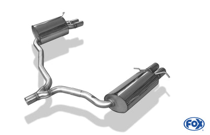 FOX Mercedes C-Klasse 4-Zylinder Coupe C204 Endschalldämpfer rechts/links inkl. Y-Verbindungsrohr - 2x70 Typ 16 rechts/links