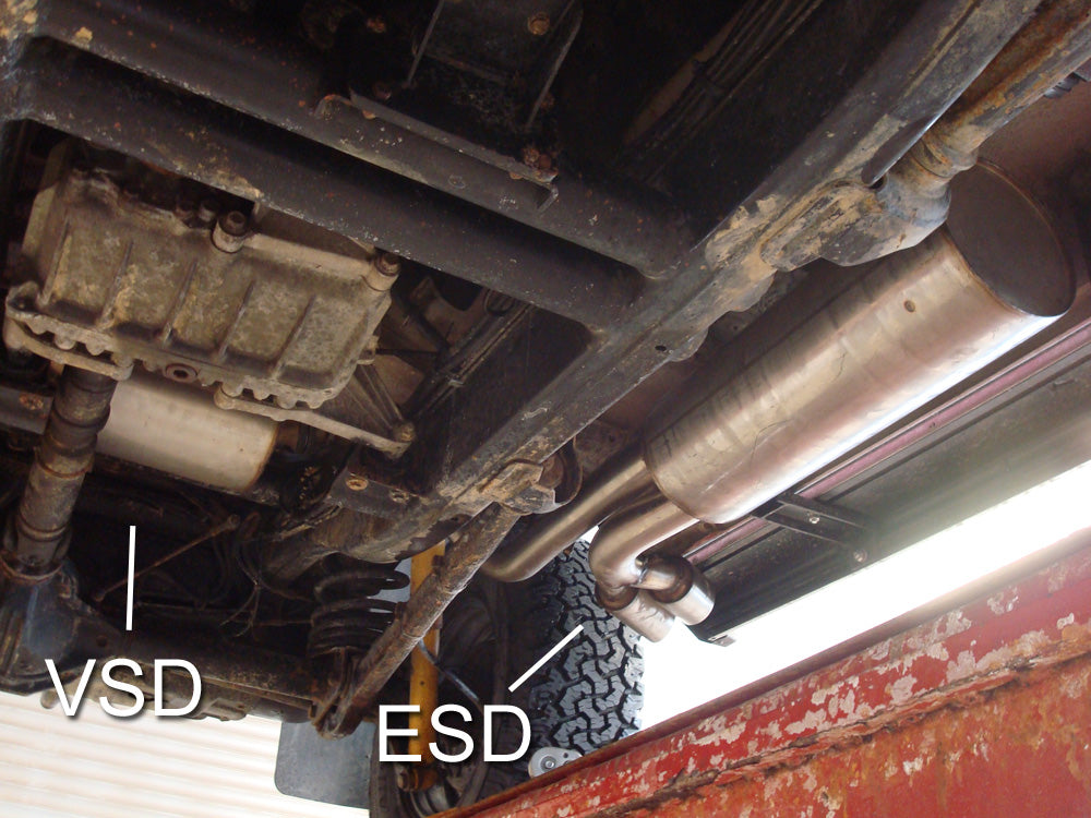 FOX Mercedes G-Klasse - 463 (ohne Trittbrett) Endschalldämpfer Ausgang seitlich - 2x76 Typ 14