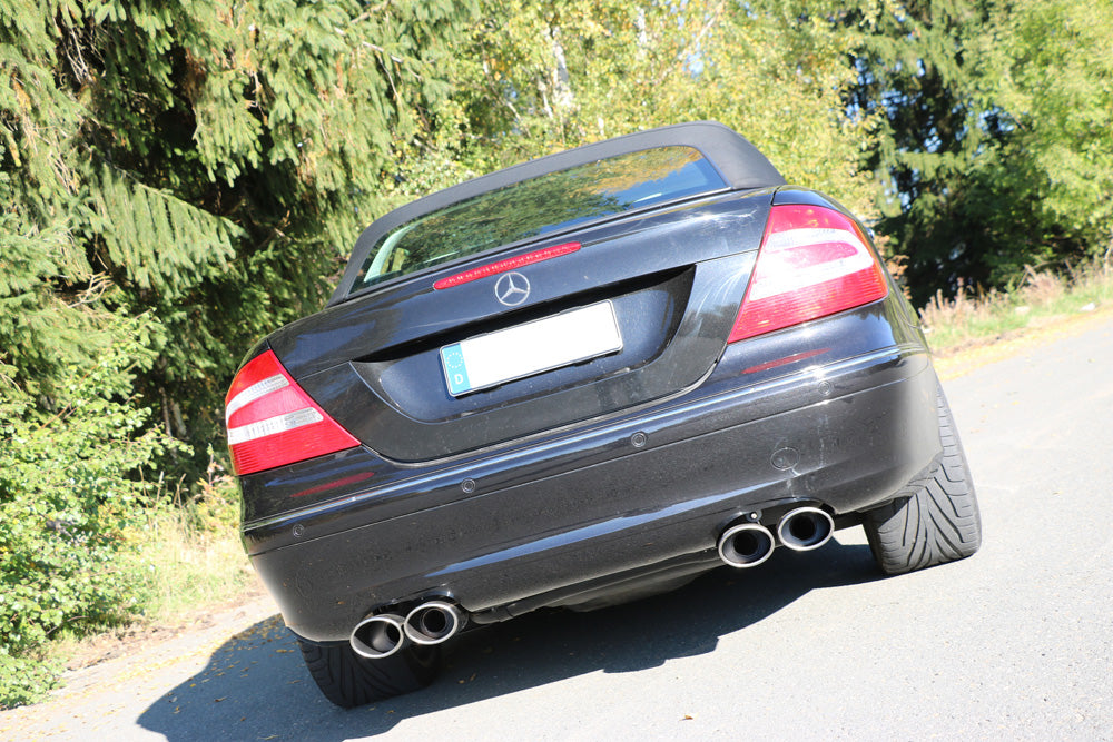 FOX Mercedes CLK Typ 209 Cabrio & Coupe Endschalldämpfer Ausgang rechts/links Ø70mm - 2x115x85 Typ 32 rechts/links