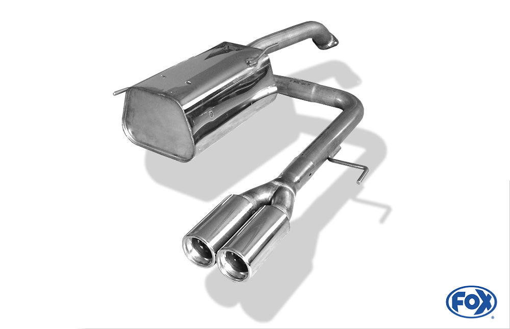 FOX Nissan Micra K12 für Modelle mit Flansch Endschalldämpfer Ausgang mittig - 2x76 Typ 13