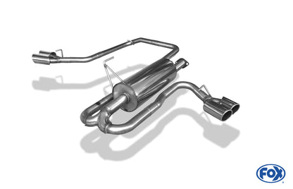 FOX Nissan Navara D40 - 3,0l dCi Endschalldämpfer Sidepipe, Ausgang rechts und links am Fahrzeug - 2x90 Typ 16 rechts/links