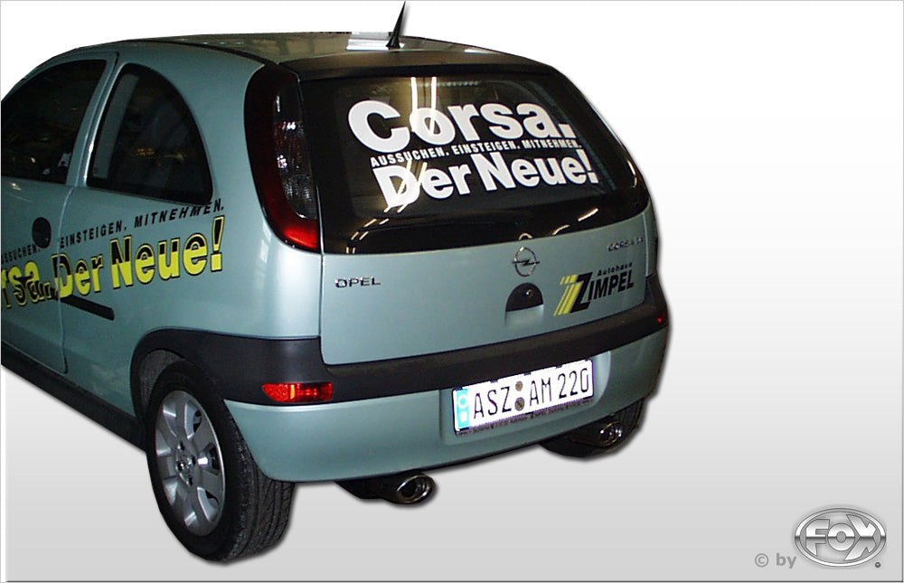 FOX Opel Corsa C Endschalldämpfer Ausgang rechts/links - 115x85 Typ 33 rechts/links