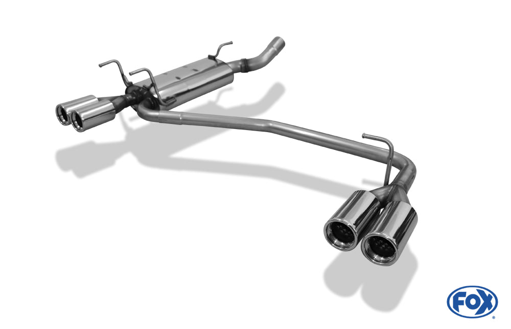 FOX Opel Astra F Caravan Endschalldämpfer rechts/links 3-Punkt Aufhängung Ø63,5mm - 2x80 Typ 13 rechts/links