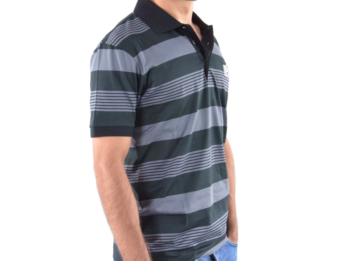 Poloshirt, Polo, Shirt, Top Modern, Klasse Design, grau gestreift Größe L