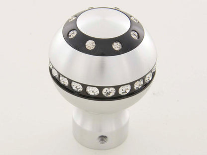 Schaltknauf Aluminium mit Kristallen, Oberfläche chrom