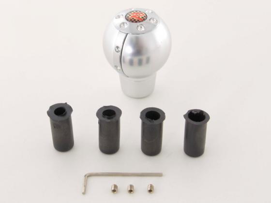 Schaltknauf Aluminium mit Kristallen, Oberfläche chrom