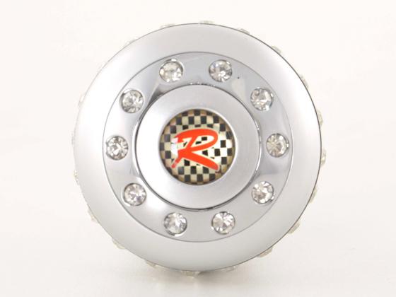 Schaltknauf Aluminium mit Kristallen, Oberfläche chrom