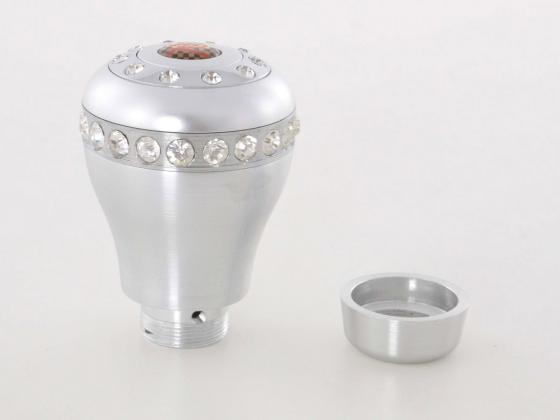 Schaltknauf Aluminium mit Kristallen, Oberfläche chrom