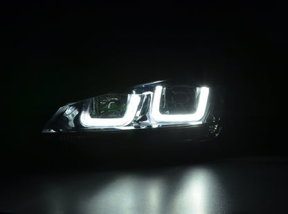 Scheinwerfer Set Daylight LED Tagfahrlicht VW Golf 7 Bj. ab 2012 schwarz/chrom