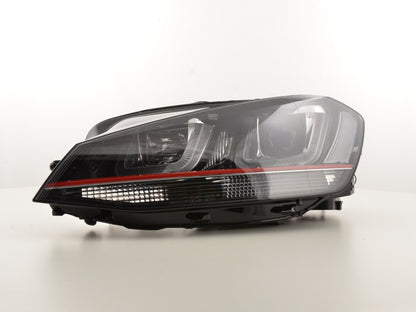 Scheinwerfer Set Daylight LED Tagfahrlicht VW Golf 7 Bj. ab 2012 schwarz/rot