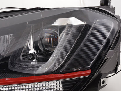 Scheinwerfer Set Daylight LED Tagfahrlicht VW Golf 7 Bj. ab 2012 schwarz/rot