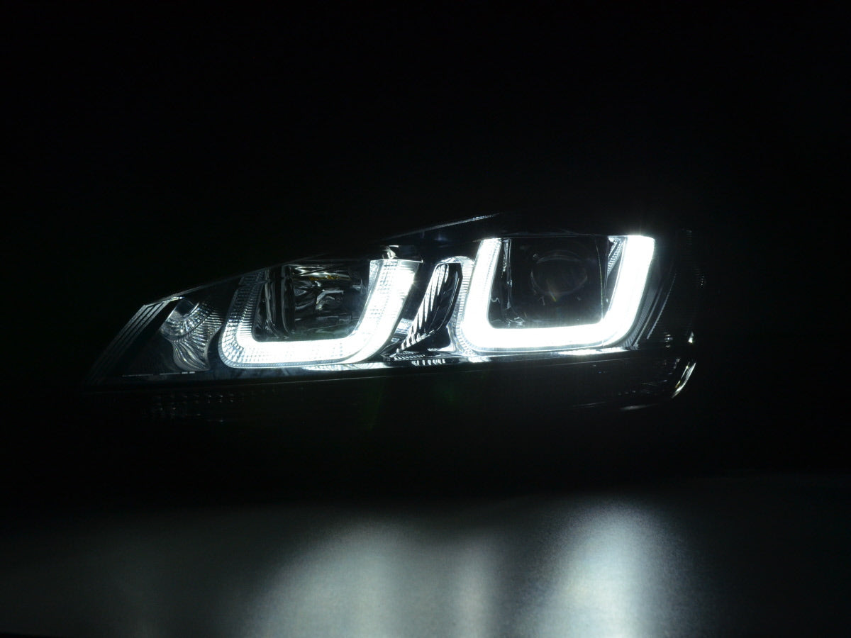 Scheinwerfer Set Daylight LED Tagfahrlicht VW Golf 7 Bj. ab 2012 schwarz/schwarz