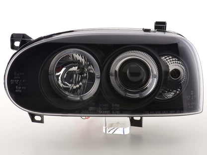 Scheinwerfer Set VW Golf 3 Typ 1HXO 1 EXO Bj. 91-97 schwarz