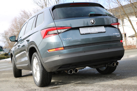 FOX Skoda Kodiaq 4x4 Endschalldämpfer quer - 2x80 Typ 25 rechts/links - Endrohre unter der Stoßstange
