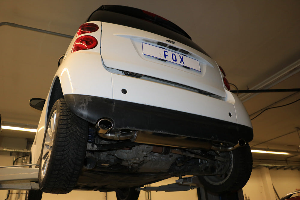 FOX Smart Fortwo Coupe 451 Endschalldämpfer quer Ausgang rechts/links inkl. Flexstück - 86x54 Typ 32 rechts/links