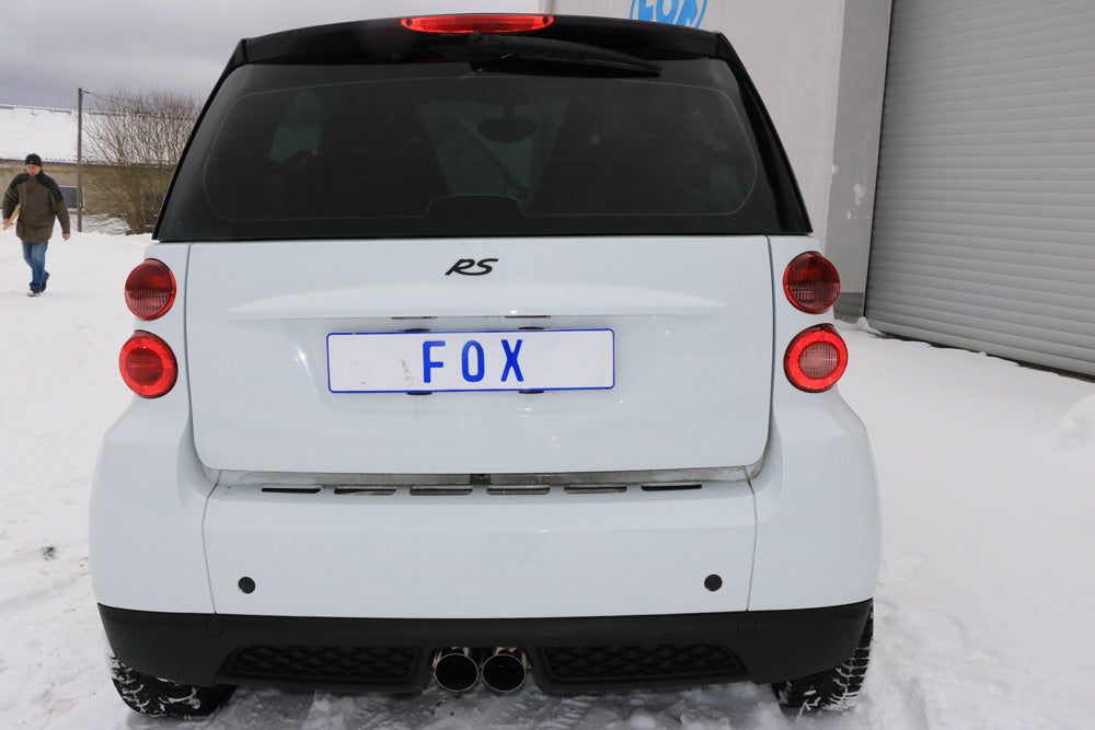 FOX Smart Fortwo Coupe 451 mit Brabus Stoßstange Endschalldämpfer Ausgang mittig - 2x80 Typ 14