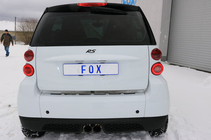 FOX Smart Fortwo Coupe 451 mit Brabus Stoßstange Endschalldämpfer Ausgang mittig - 2x80 Typ 14