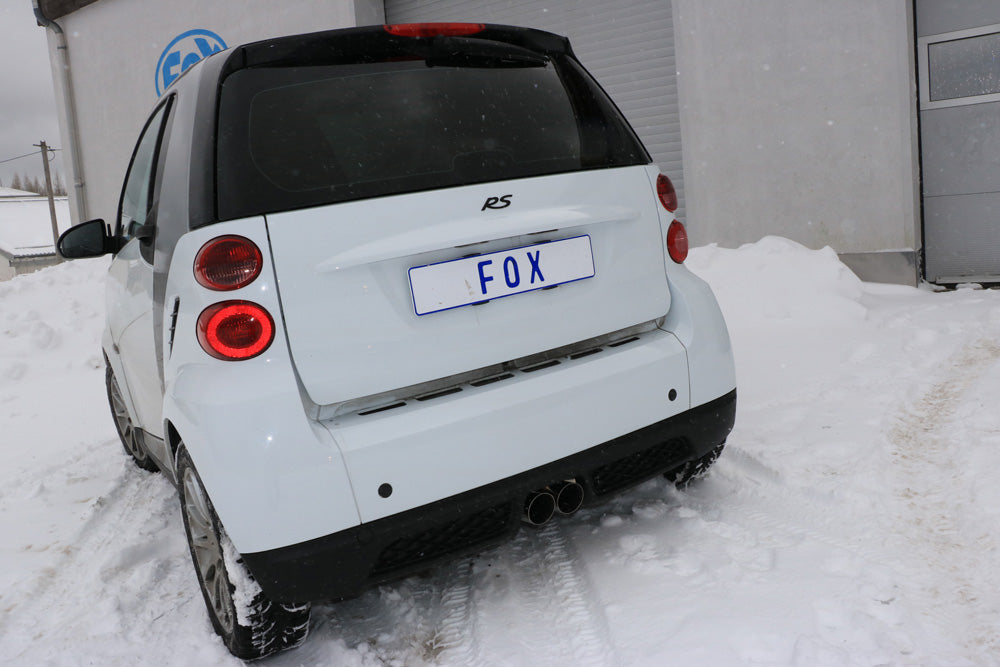 FOX Smart Fortwo Coupe 451 mit Brabus Stoßstange Endschalldämpfer Ausgang mittig - 2x80 Typ 14