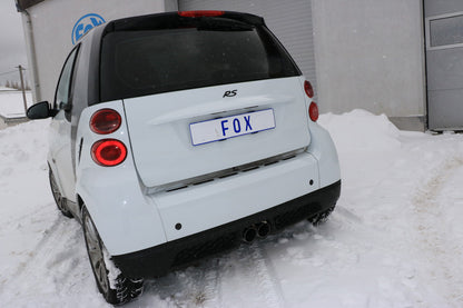 FOX Smart Fortwo Coupe 451 mit Brabus Stoßstange Endschalldämpfer Ausgang mittig - 2x80 Typ 14