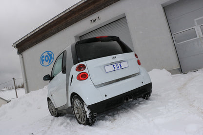 FOX Smart Fortwo Coupe 451 mit Brabus Stoßstange Endschalldämpfer Ausgang mittig - 2x80 Typ 14